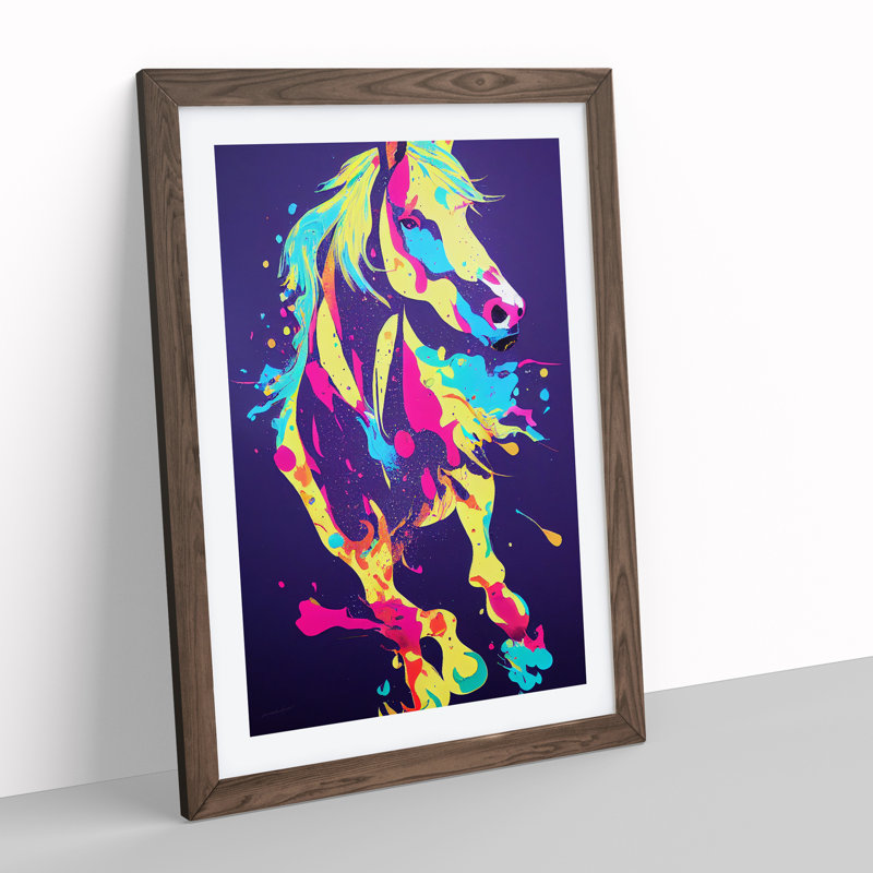 Horse No.1 - Framed Print, 46cm H x 34cm W x 2cm D, Walnut