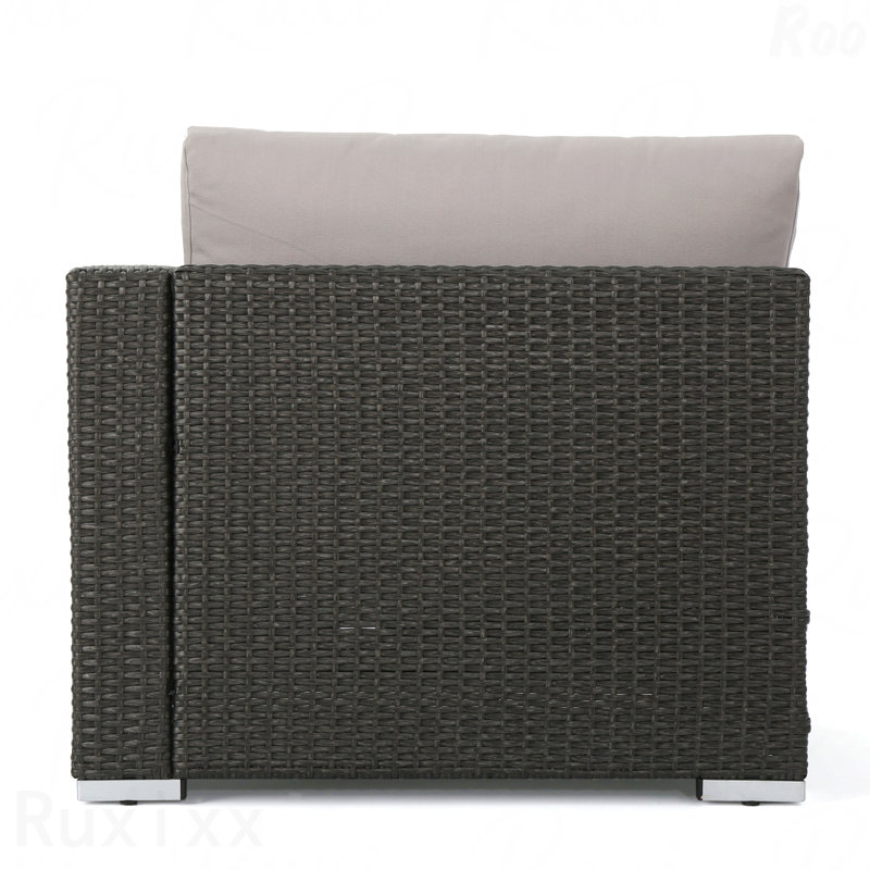 Fauteuil de patio droit Gry + Alu, Gris/argent