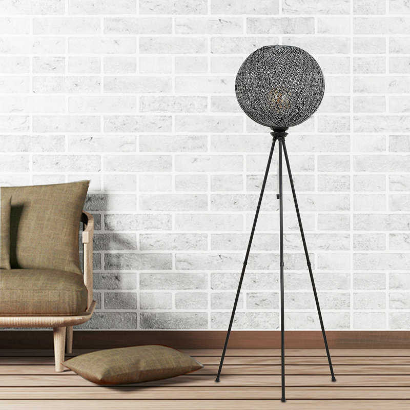 Lampe trépied 54 po Tennyson, gris, Noir