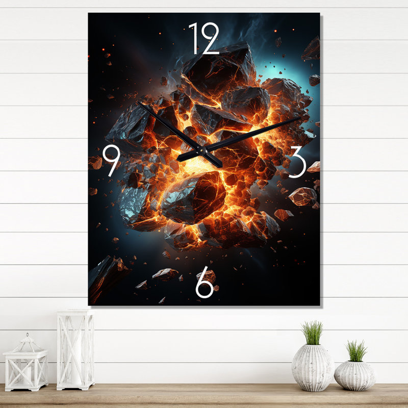 Horloge murale Asteroids Planète orange I - Asteroids, Médium