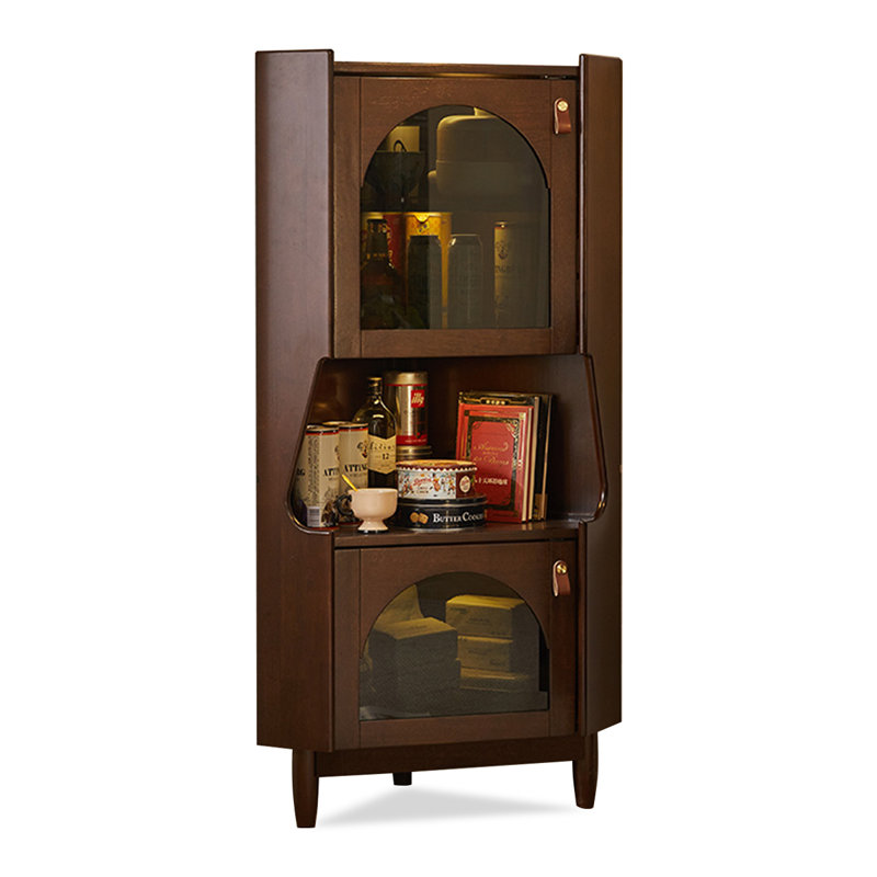 Nut-brown Solid Wood Corner cabinet, Walnut