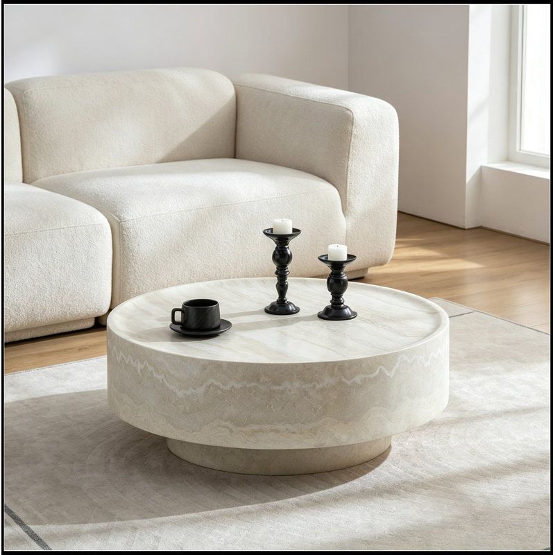 Bundella ronde avec base robuste, Beige