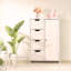 Armoire de rangement blanche, armoire de plancher avec tablette réglable et tiroirs White