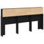 Headboard Cabinet Black Oak Wood Composite