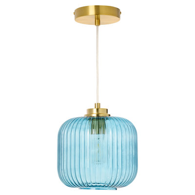 7.25"H Nellie Retro Globe Shade Pendant Light