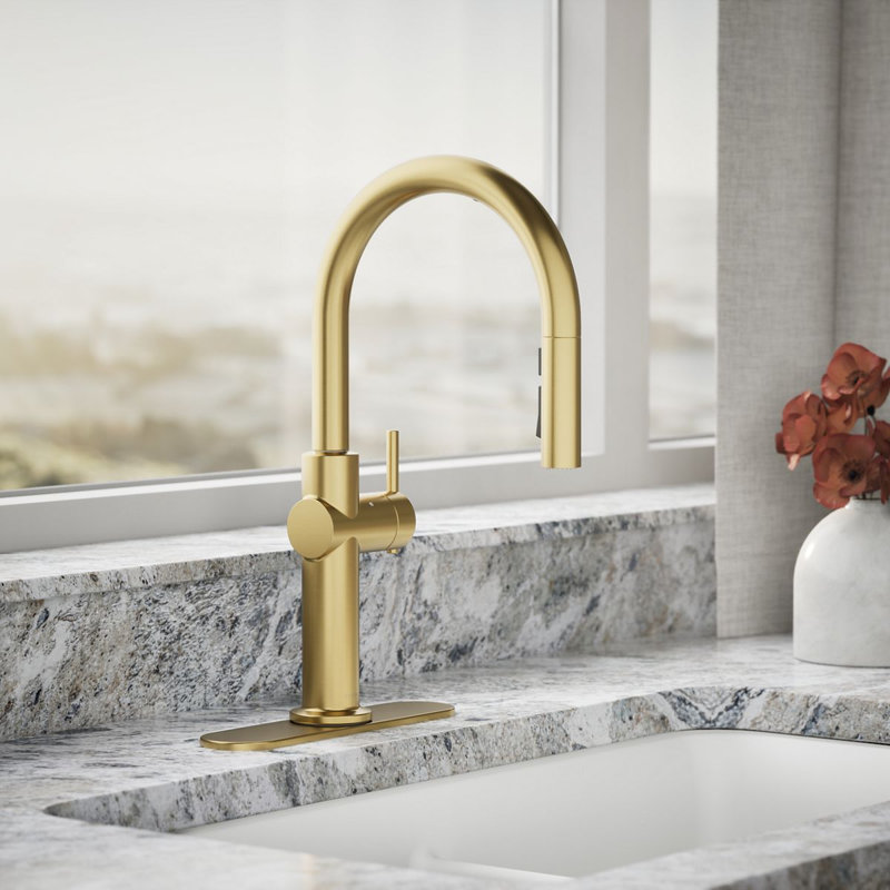 Crue Touchless Pull-Down Kitchen Sink Faucet with Voice Activation and Three-Function Sprayhead