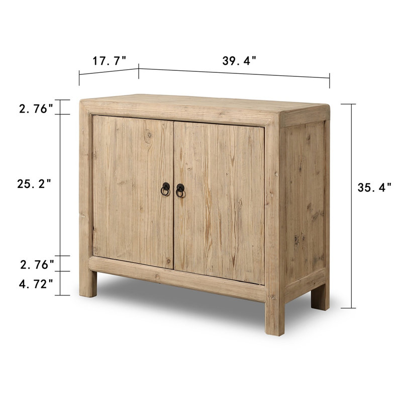 Two Doors Cabient Weathered Natural 39x18x35H
