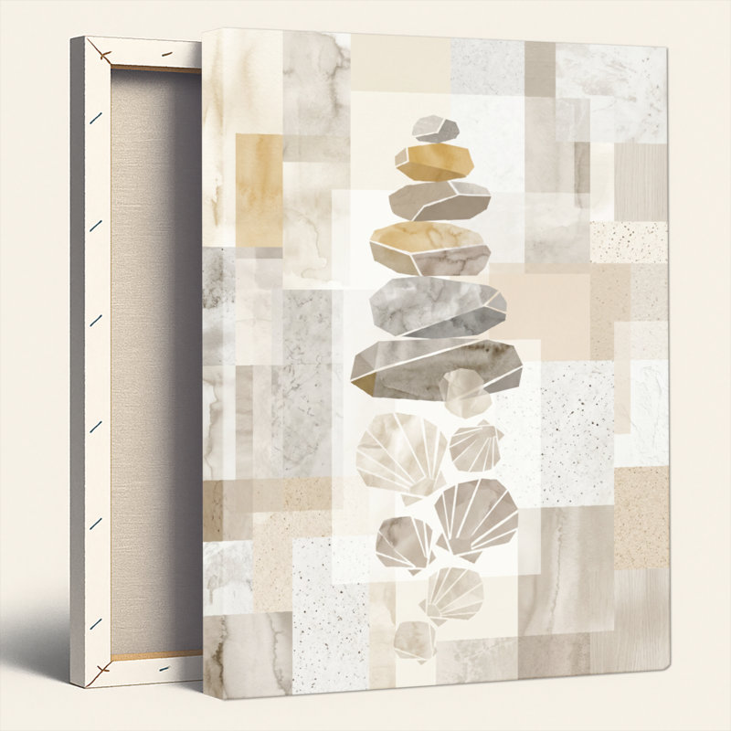 «Gallery Wrap», art mural sur toile pour le salon, la chambre à coucher, le bureau ou le vestibule - décoration murale décorative avec pile de pierre