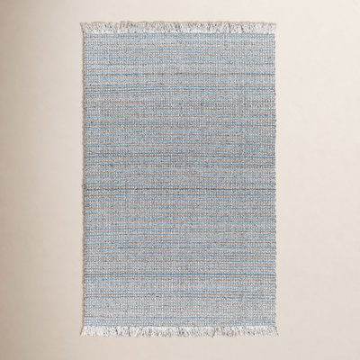 Viewcrest Hand-Woven Aqua Geometric Rug