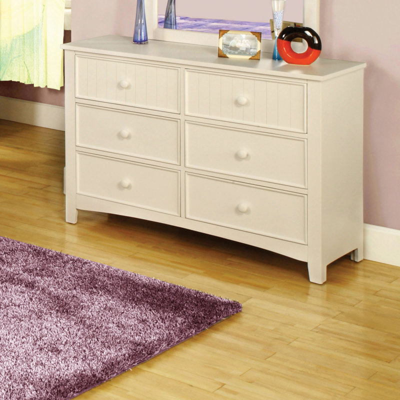Commode 6 tiroirs Dennie, Blanc
