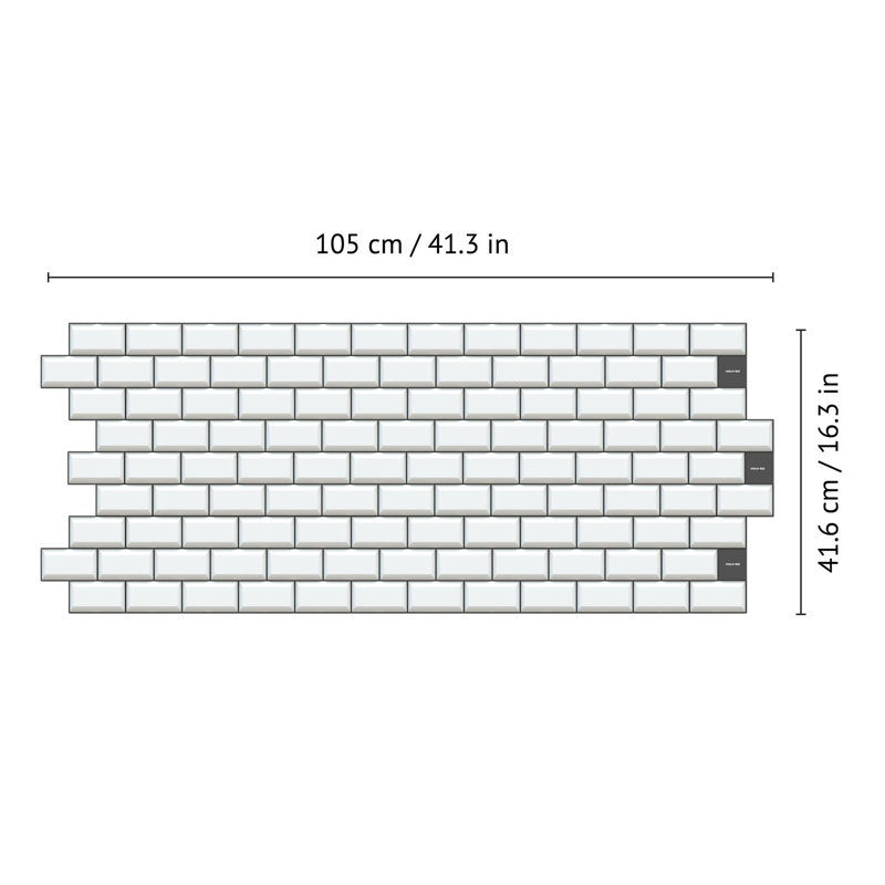 Carreau de métro auto-adhésif en aluminium 6 po x 11 po