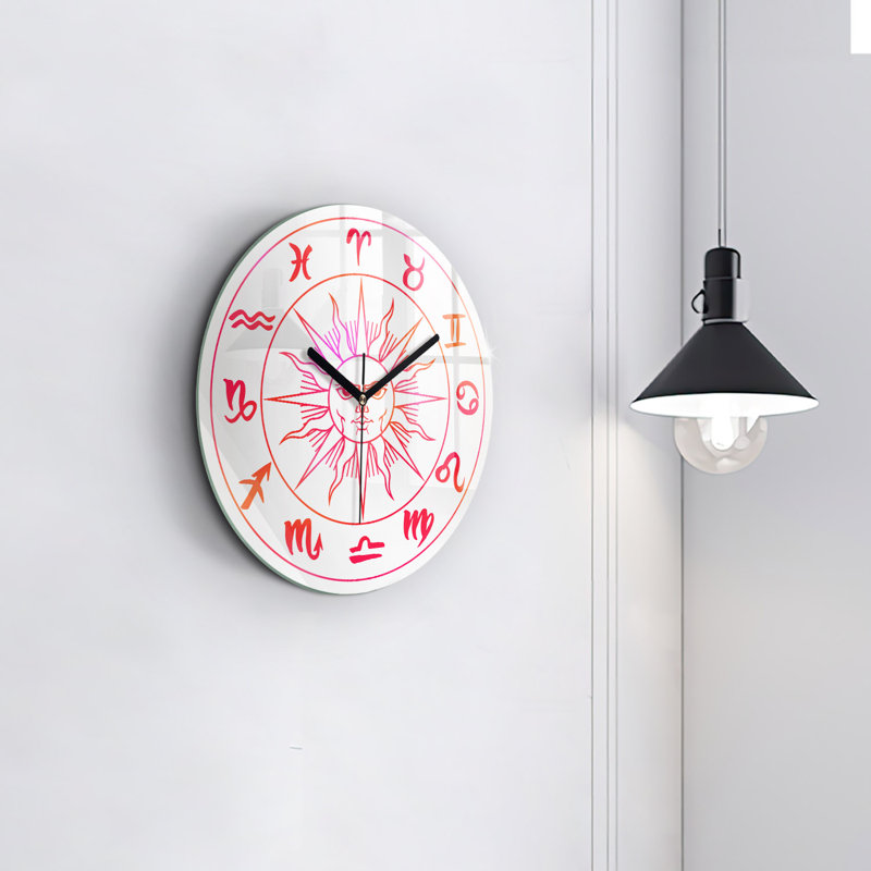 Glass Wall Clock, White