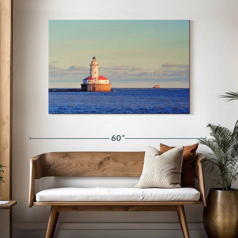 Phare d'Alvord, port de Chicago, H 32 po x l 48 po