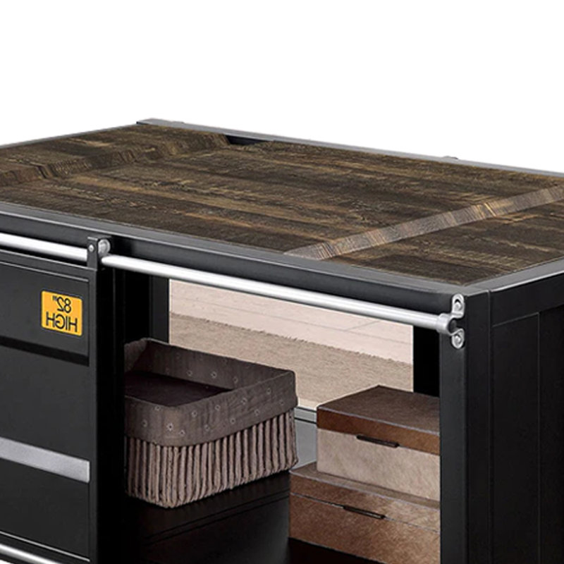 Table basse Zakai au fini rouge, Noir