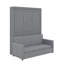 Lit escamotable double avec coussin-1983634598