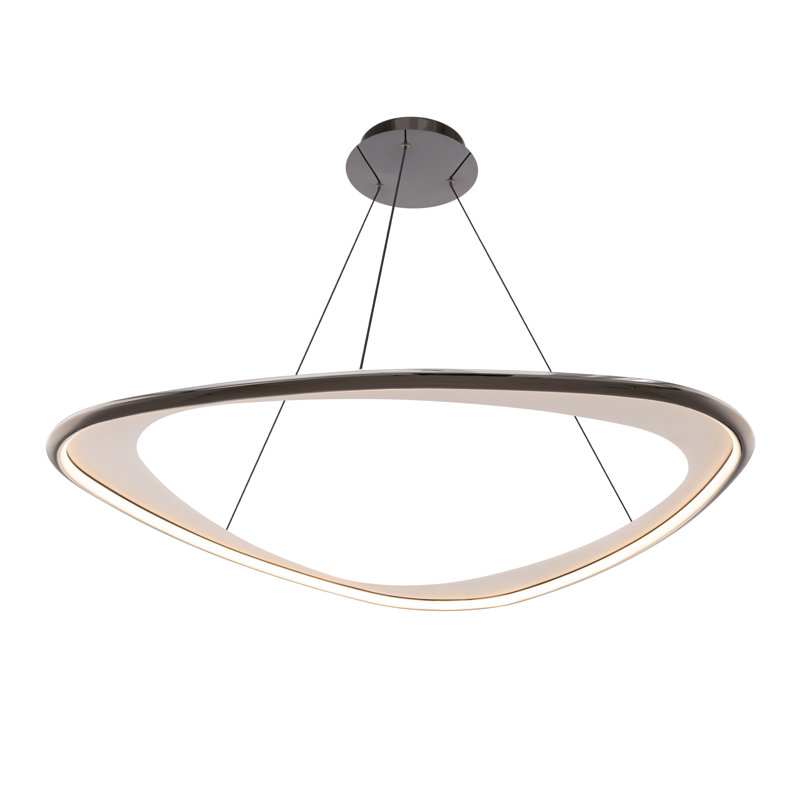 Oyster LED Pendant, Black Chrome, 42" W x 42" D, 3000K