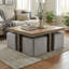 Repose-pieds cubique carré en velours 15,5 po Peres-697371478