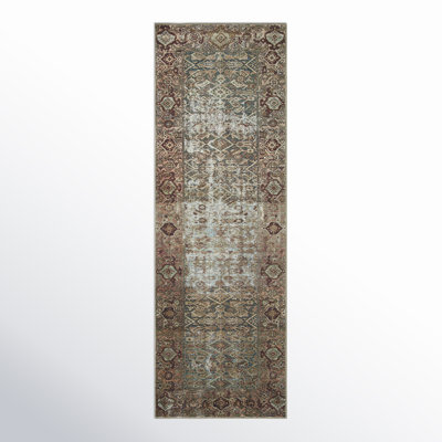 Georgie Oriental Moss/Salmon Area Rug