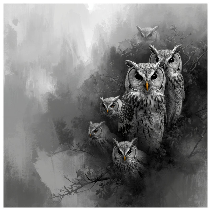 Coussins Group of Owls, 18 po x 18 po