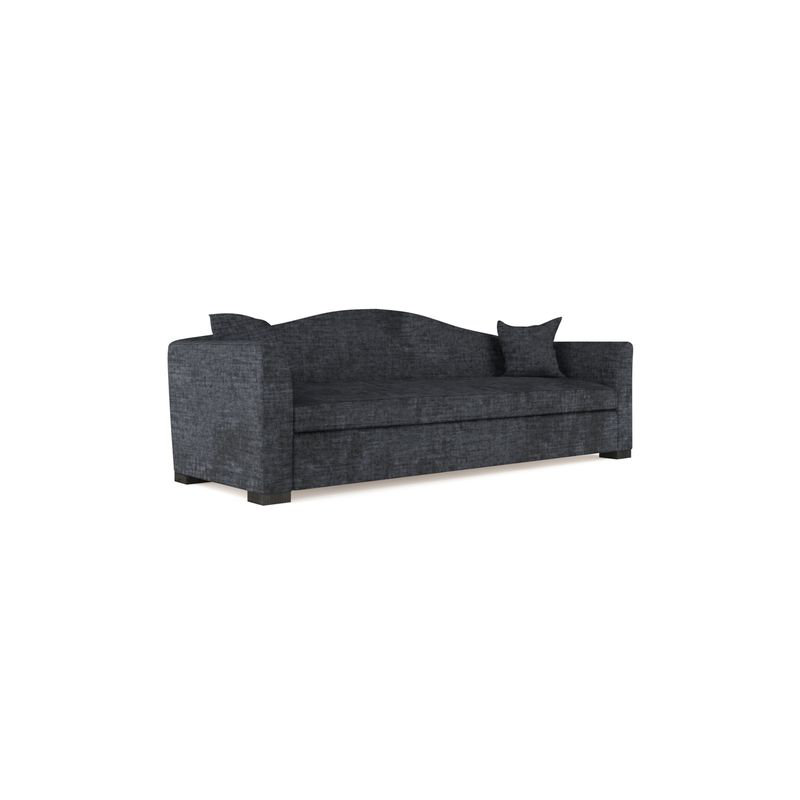 Horatio Camelback Taper Curved-Arm Sofa, Plush Velvet Alabaster, 33" H x 96" W x 36" D, Weathered
