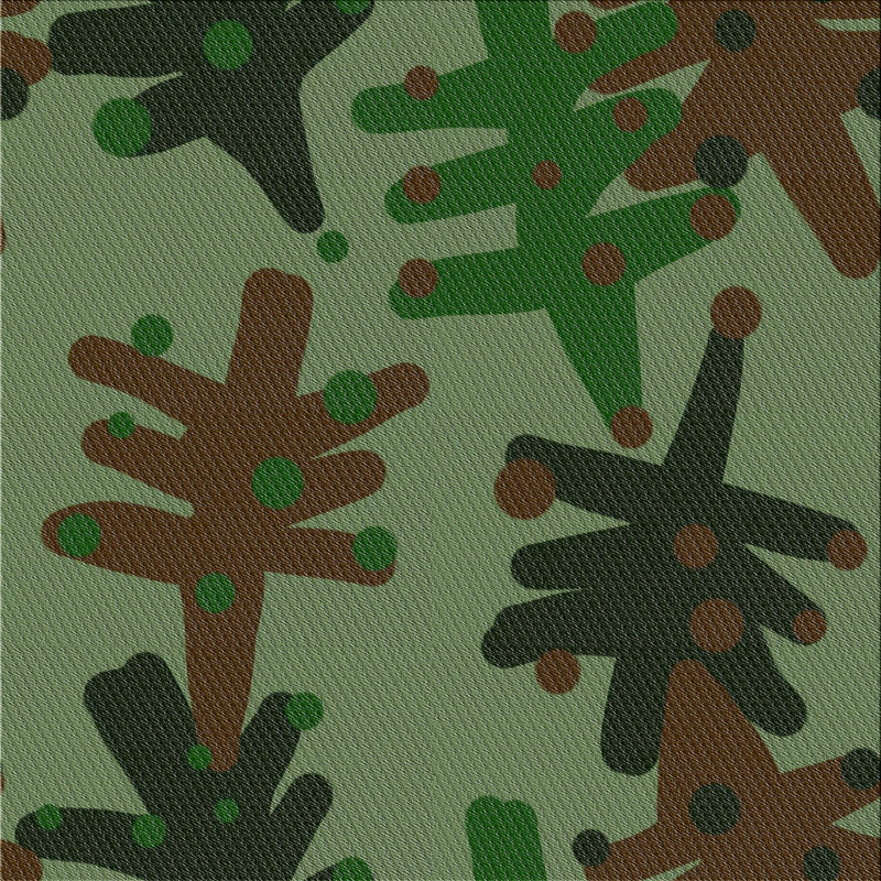 Tapis vert/brun à motifs, Carré 5 pi