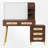 47" Vintage Makeup Vanity Desk With LED Mirror, 5 Storage Drawers & Adjustable Brightness, Dark Walnut-457882262