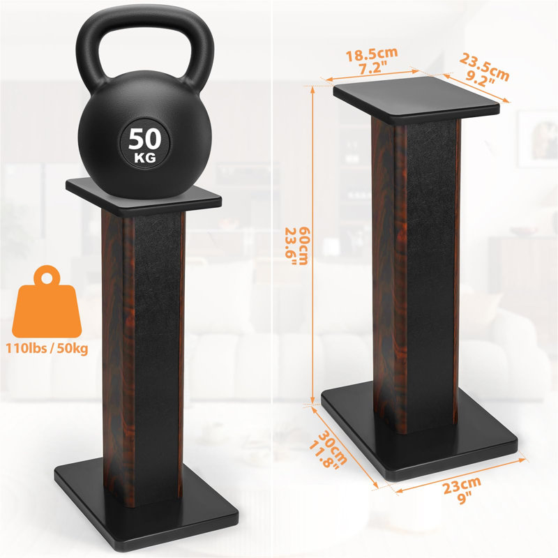 Wood Universal Floor Speaker Stands Set Of 2