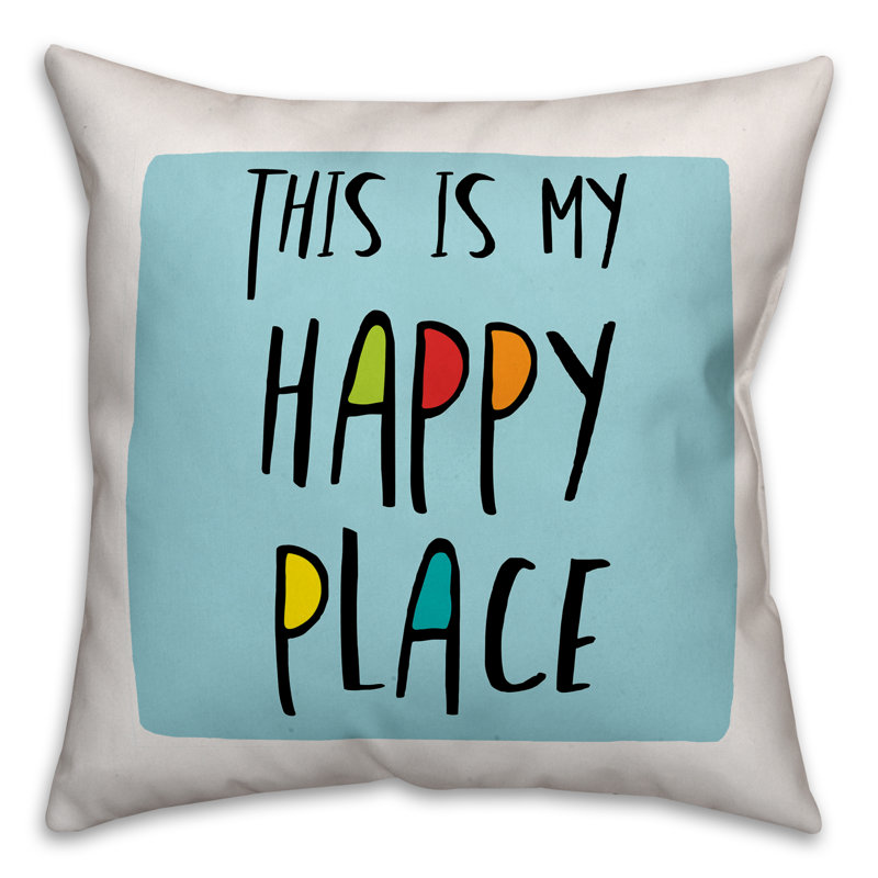  Coussin This is My Happy Place, bleu