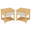 Ensemble de cadre de lit grand moderne avec 2 tables de chevet, lit plateforme en bois beige avec tête de lit et tables de chevet assorties pour la chambre à coucher-648815359-648815357