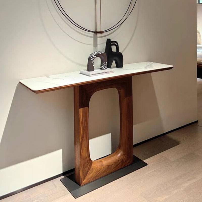 Table de porche moderne en pierre frittée simple., H 31,5 po x l 47,2 po x P 13,7 po