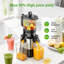 Extracteur de jus pressé à froid 6,1 po de large, 6 modes tactiles, mastication lente, haut rendement silencieux, acier inoxydable pour les légumes à fruits entiers