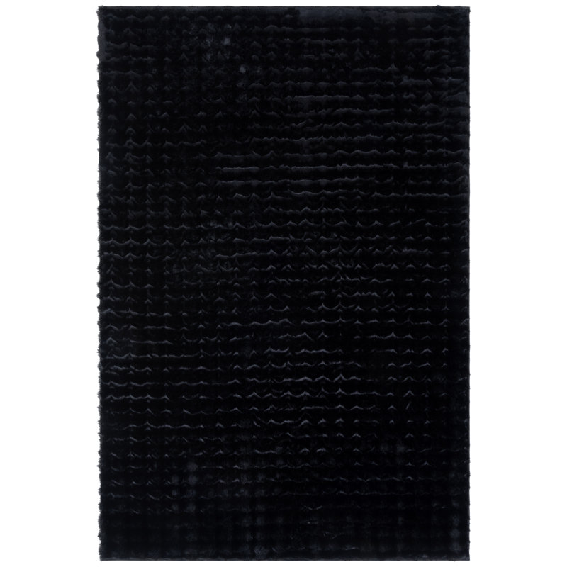 Tapis noir Faux Rabbit Bubble 100, Rectangle 6 pi x 9 pi