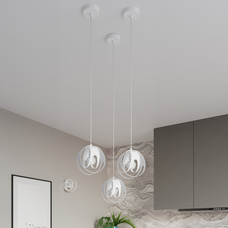 Bernia 1 - Light Stainless Steel Pendant, White