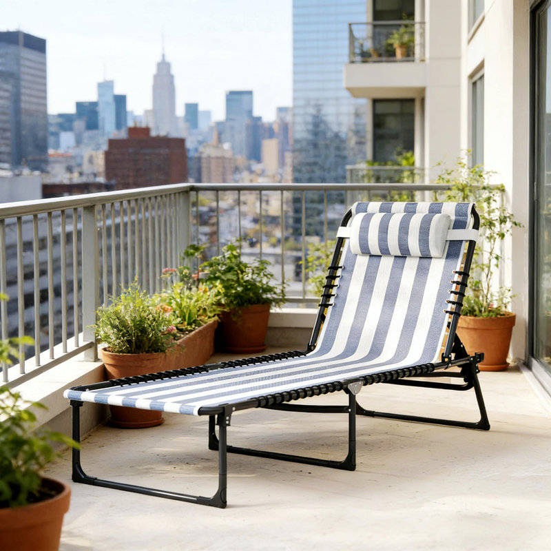Chaise longue d'extérieur pliante 2 pièces, 2