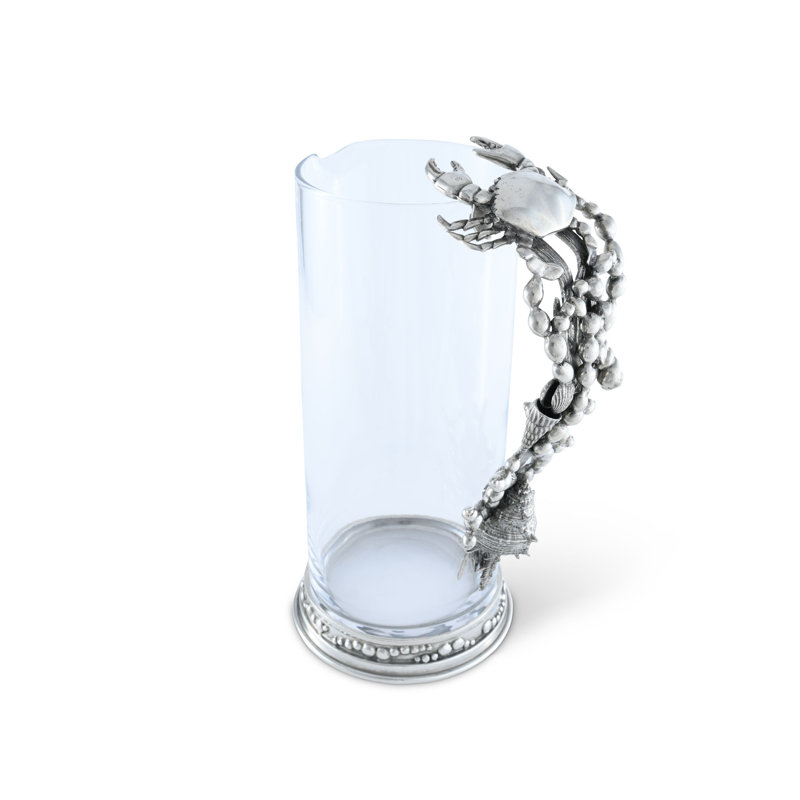 Pichet en verre Sea and Shore avec poignée en étain