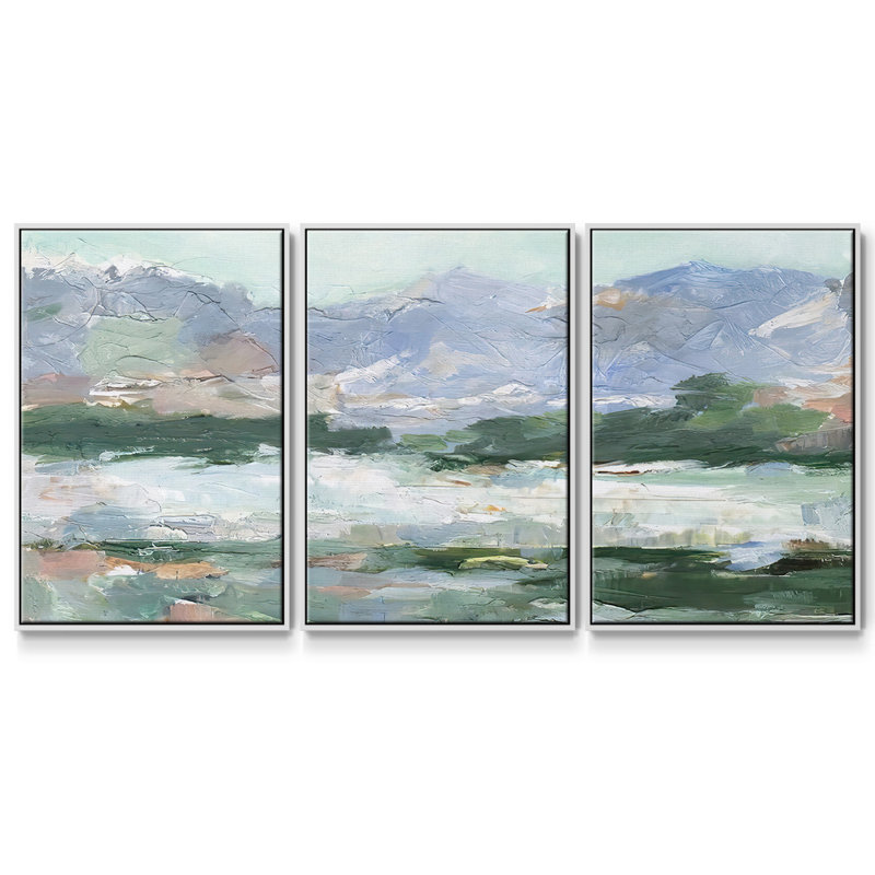 Pastel Mountain View II - Toile encadrée à pièces multiples_2781887C, Blanc, H 36 po x l 75 po x P 2 po
