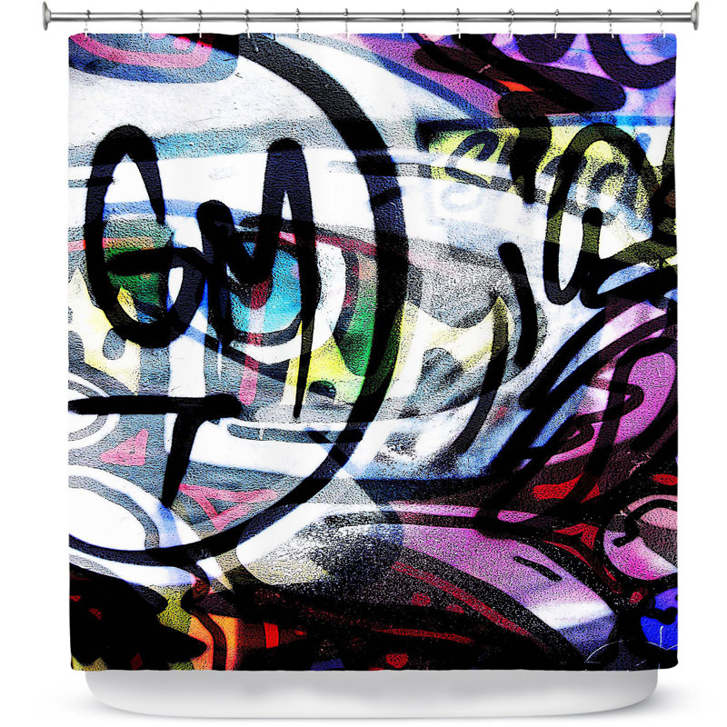 Rideau de douche à 5 simples graffitis