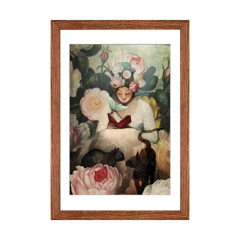 La lecture sur toile par Catrin Welz-Stein, reproduction, H 24 po x l 16 po x P 1 po, Cadre flottant