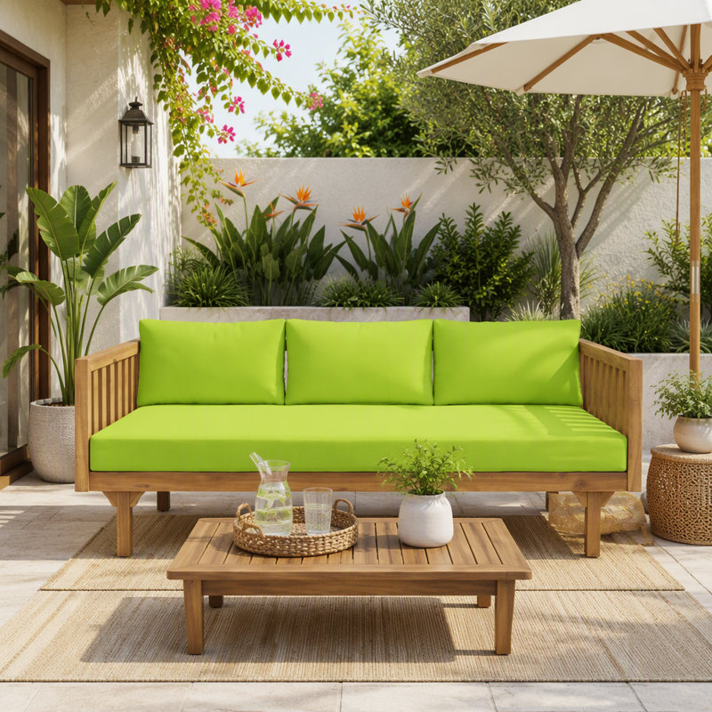 3 SEATER Patio Sofa DAYBED, green