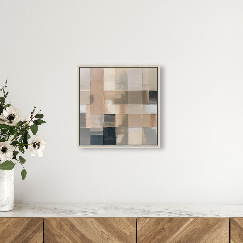 Boxed in Ebony I Canvas Abstract Print by Oliver Gal, Black Frame, 12 x 12, 13"H x 13"W, Silver Frame