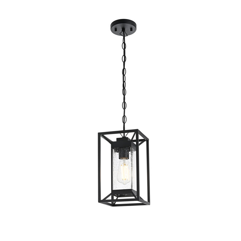 Luminaire suspendu d'extérieur noir Moneta 7 pouces
