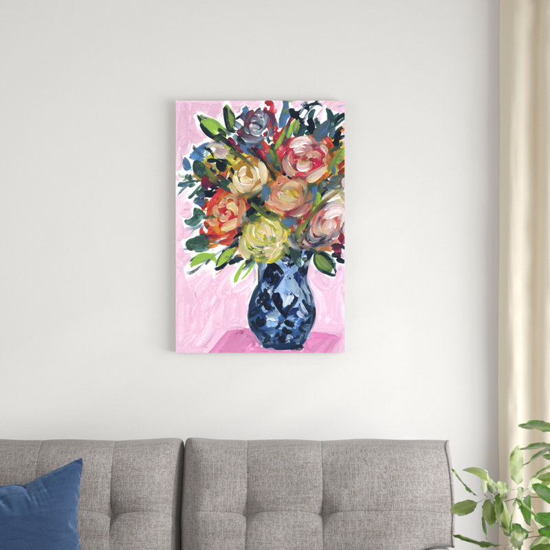 Bouquet dans un vase IV, H 30 po x l 20 po x P 1,25 po