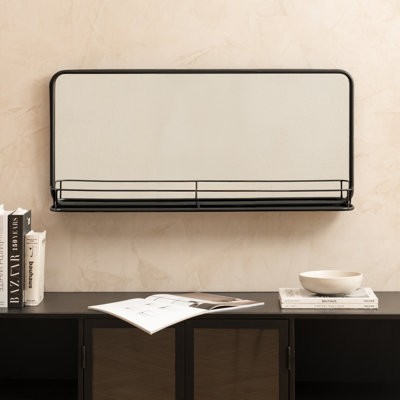 Imane Rectangle Wall Mounted Mirror with Shelf