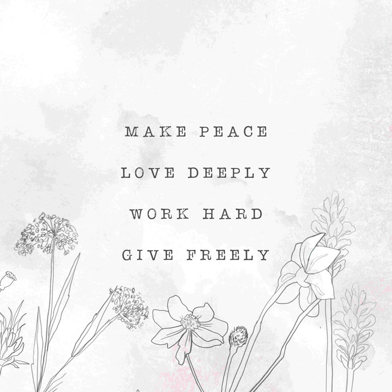 Make Peace - Wrapped Canvas Print, 12" H x 12" W  