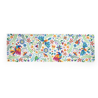 Excelsa Multicolored Mexican Flowers Table Runner