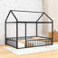 Lit double en métal avec conception de maisonnette et espace de couchage semi-fermé-954132120