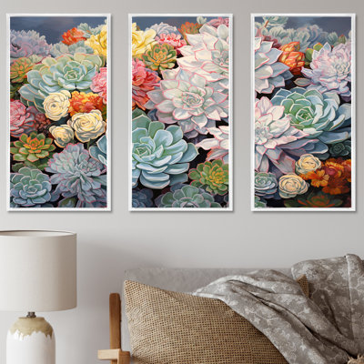 Blue Succulent Dessert Charm - Ensemble de décorations murales succulentes