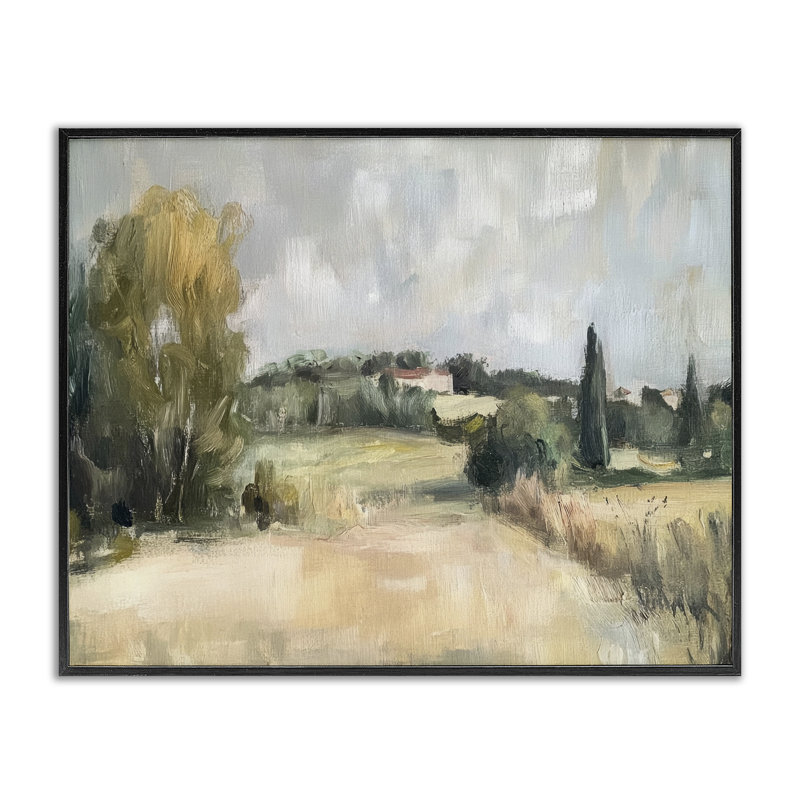 Giclée encadrée, paysage de Hill Top House, par Petal Prints Design, H 11 po x l 14 po, Giclée encadrée noir minuit