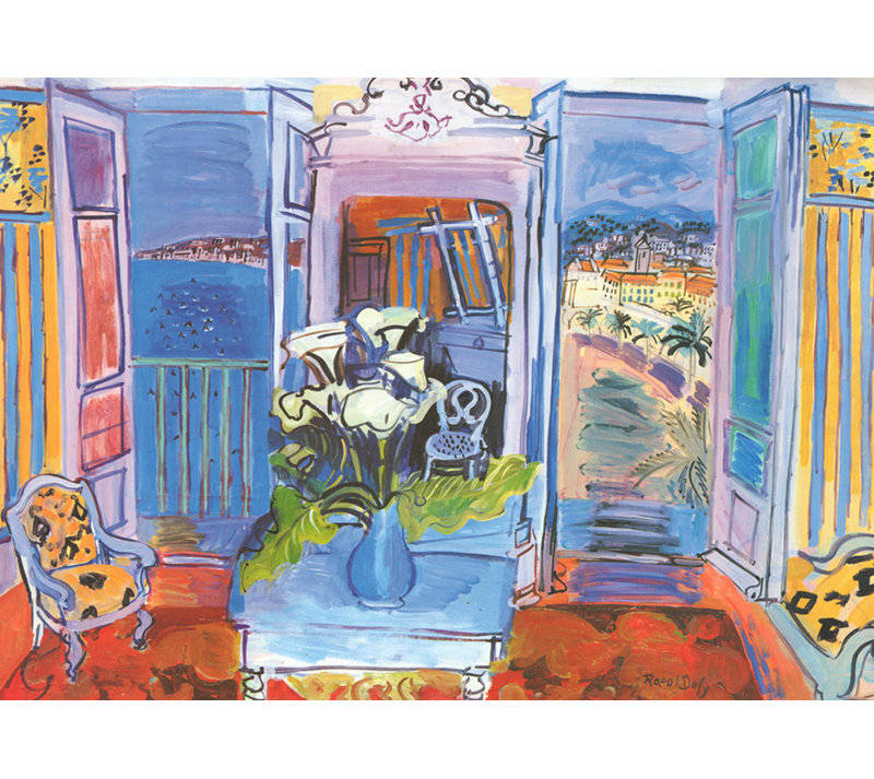 Interior with Open Window, 17" H x 24" W