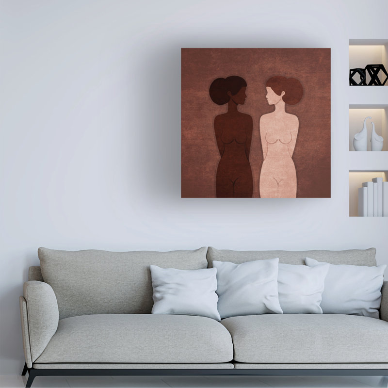 Œuvre sur toile «Bachelor Emel Tunaboylu Absctract Terra Women Couples», H 14 po x l 14 po